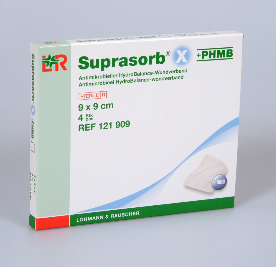 Suprasorb® X + PHMB Kompresse 9 x 9 cm – 4 Stk. / Packung