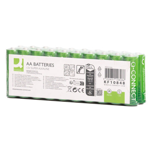 Q-CONNECT AA Batterien LR6 Mignon – 20er-Pack