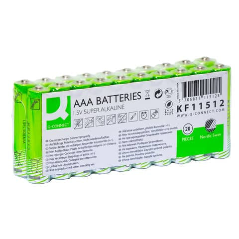 Q-CONNECT AAA Batterien LR03 Alkaline 1,5V 20 Stk. / Packung