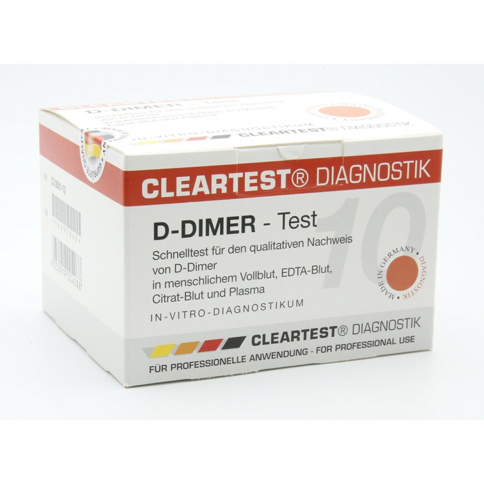 CLEARTEST D-Dimer Schnelltest Kit mit Pufferlösung - 10 Tests