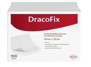 DracoFix Mullkompressen, unsteril, 8-fach